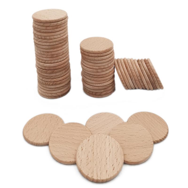 10/20/50/100pcs 5cm Unfinished Wood Circle Round Disc Blank Wooden Cutout Ornaments for Decoration DIY Craft Art Supplies