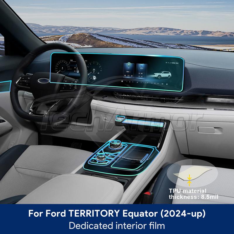Car Interior TPU Protector Anti-scratch Film For Ford Territory Equator 2024-2025 Protective Transparent Stickers Accessories