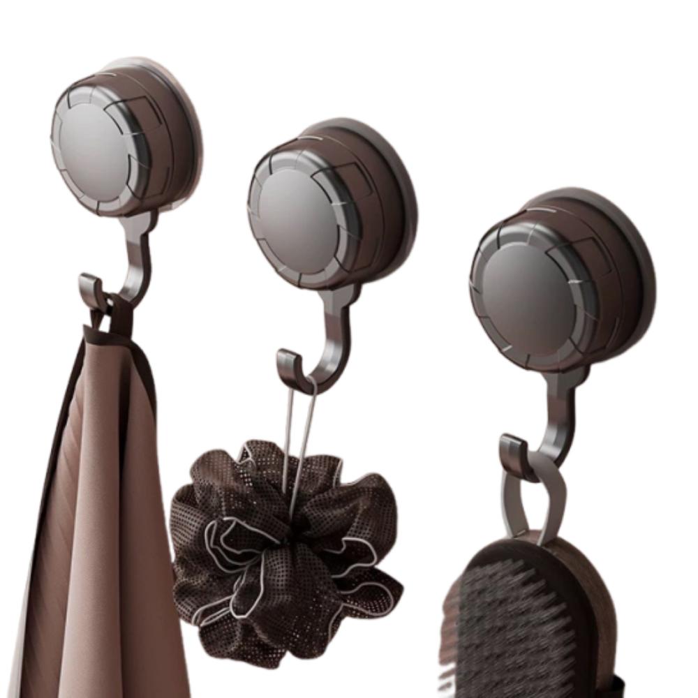 3Pcs Detachable Suction Cup Hooks Reusable Bathroom Towel Hooks Simple Kitchen Storage Hook Toilet