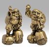 Einer der Sieben Glücksbringer Seidige Makita Antike Buddhistische Takaoka Kupferwaren Daikokuten, Götter, Gold. Bildhauer Shuun. Originalgold. Statue. (Daikokuten