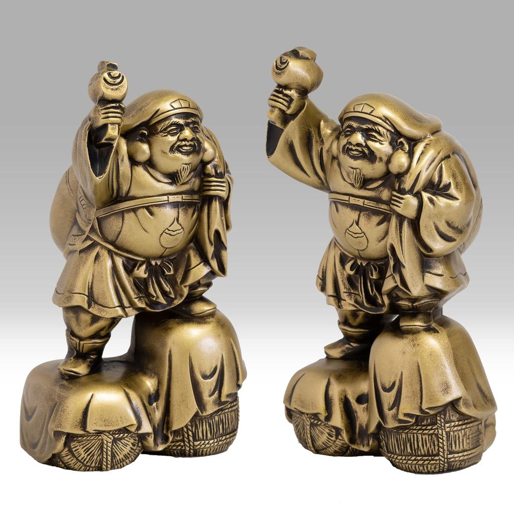 Einer der Sieben Glücksbringer Seidige Makita Antike Buddhistische Takaoka Kupferwaren Daikokuten, Götter, Gold. Bildhauer Shuun. Originalgold. Statue. (Daikokuten