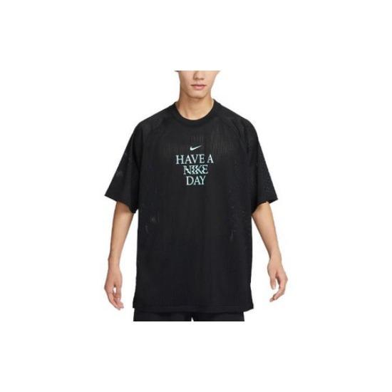 Nike Logo Print Loose-Fit Breathable Sports Short-Sleeve T-Shirt FQ0358-010 EU XL чёрный
