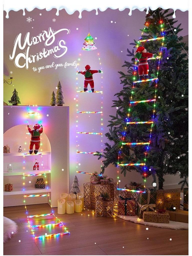 Waterproof LED Outdoor Christmas Ladder Lights for Festive Courtyard Decoration
