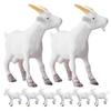 JOINPAYA Goat Figurines, 8-Piece Set, White Miniature Diorama Terrarium Tabletop Ornament, Farm Garden Decoration, 5cm