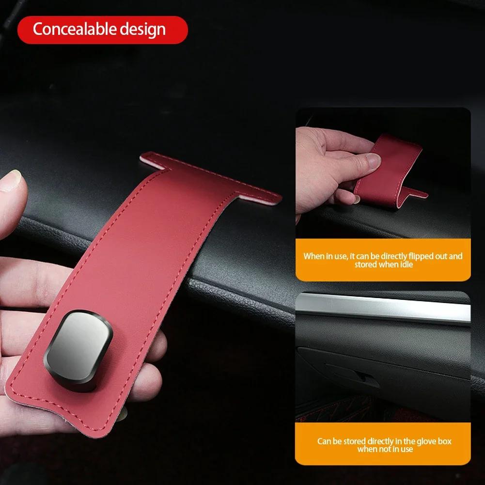 Universal Car Passenger Glove Box Hidden Hooks Purse Bag Suede Leather Hanger Hat Holder Interior Storage Auto Hook Accessories