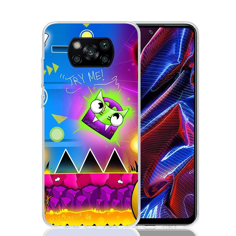 Geometry Dash Game Case Phone Cover for Xiaomi Redmi Note 10 9 9S 8 8T 7 5 Pro Mi 12T 11T 10T 9T 12 11 Lite A3 A2 Trend Fundas M