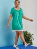 Rosegal Plus Size Lace Insert მინი სწორი კაბა