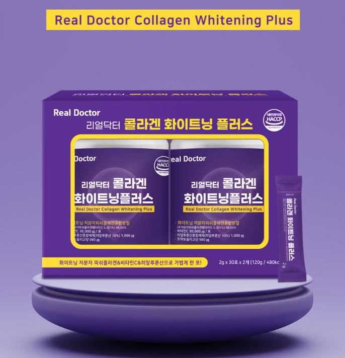 Real Doctor Collagen Whitening Plus – Low-Molecular Fish Collagen & Hyaluronic Acid