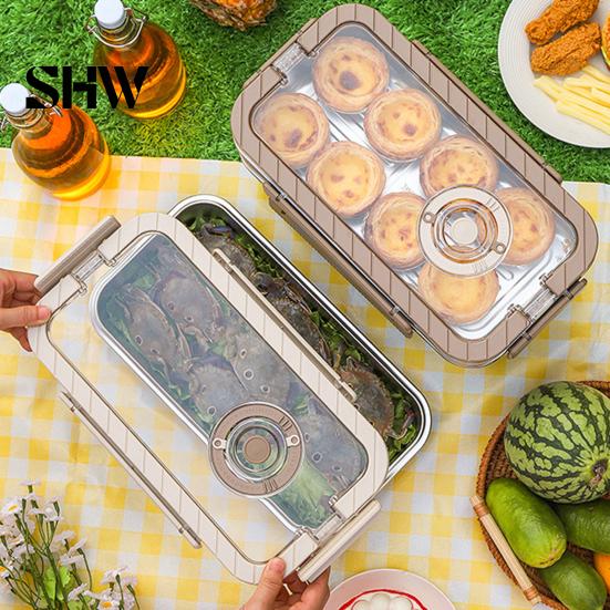 Mehrzweck-Küchenaufbewahrung Edelstahl-Frischebox mit Dichtdeckel und Griff, Große Kapazität Luftdichte Brotdosenbox, Tragbar für Zuhause