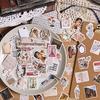 1Pc/50pcs Kawaii Vintage Recycling Collection Food and Coffee Sticker Pack DIY Scrapbook Handbook Aesthetic Stationery Supplies