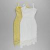 European & American Sexy Spaghetti Strap Lace Trim Irregular Midi Party Dress