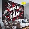 Ohne Fleiß kein Preis Wandteppich Fitness Motivation Wandkunst Kühnes Design Fitnessstudio Heim-Workout-Bereich Hintergrundtuch für Sportbegeisterte