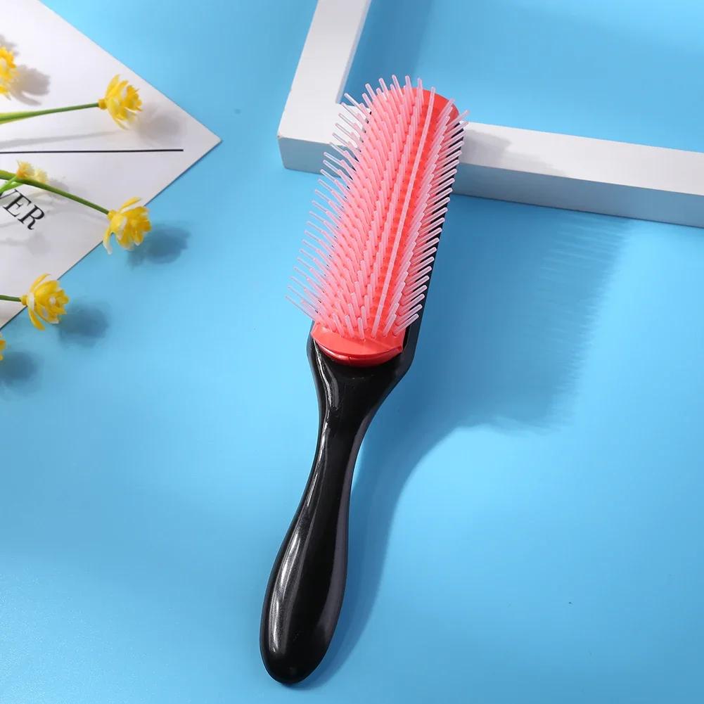 9 Reihen Styling Haarbürste Glattes Lockiges Haar Entwirrkamm Kopfhautmassage Abnehmbare Haarbürste Speziell für Echthaarperücken