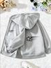 Boys Full Zip Hooded Sweatshirt Simple Racing Football Silhouette Pattern Loose Daily Kids Outerwear With Front Pocket