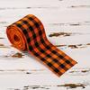Catching Thanksgiving Eye Burlap Ribbon Set With Elegant Orange Checkered Patterns For Styling Home
