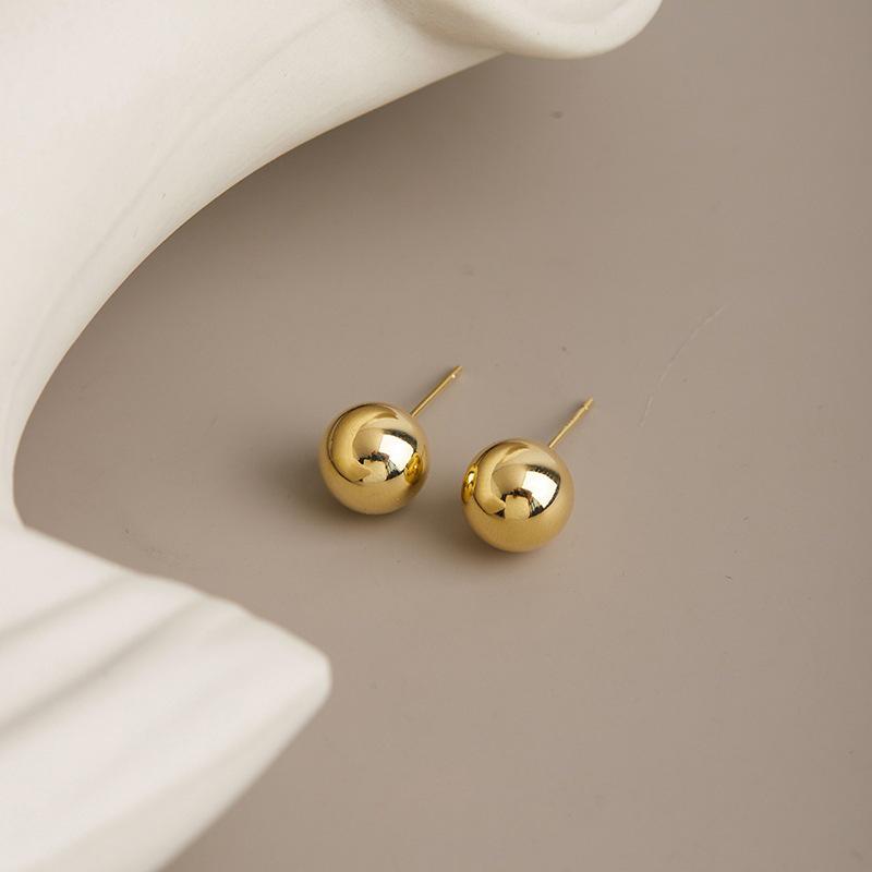 Sleek Round Stud Earrings: Fashionable, Cool, Hip Hop Style Ear Jewelry for Women