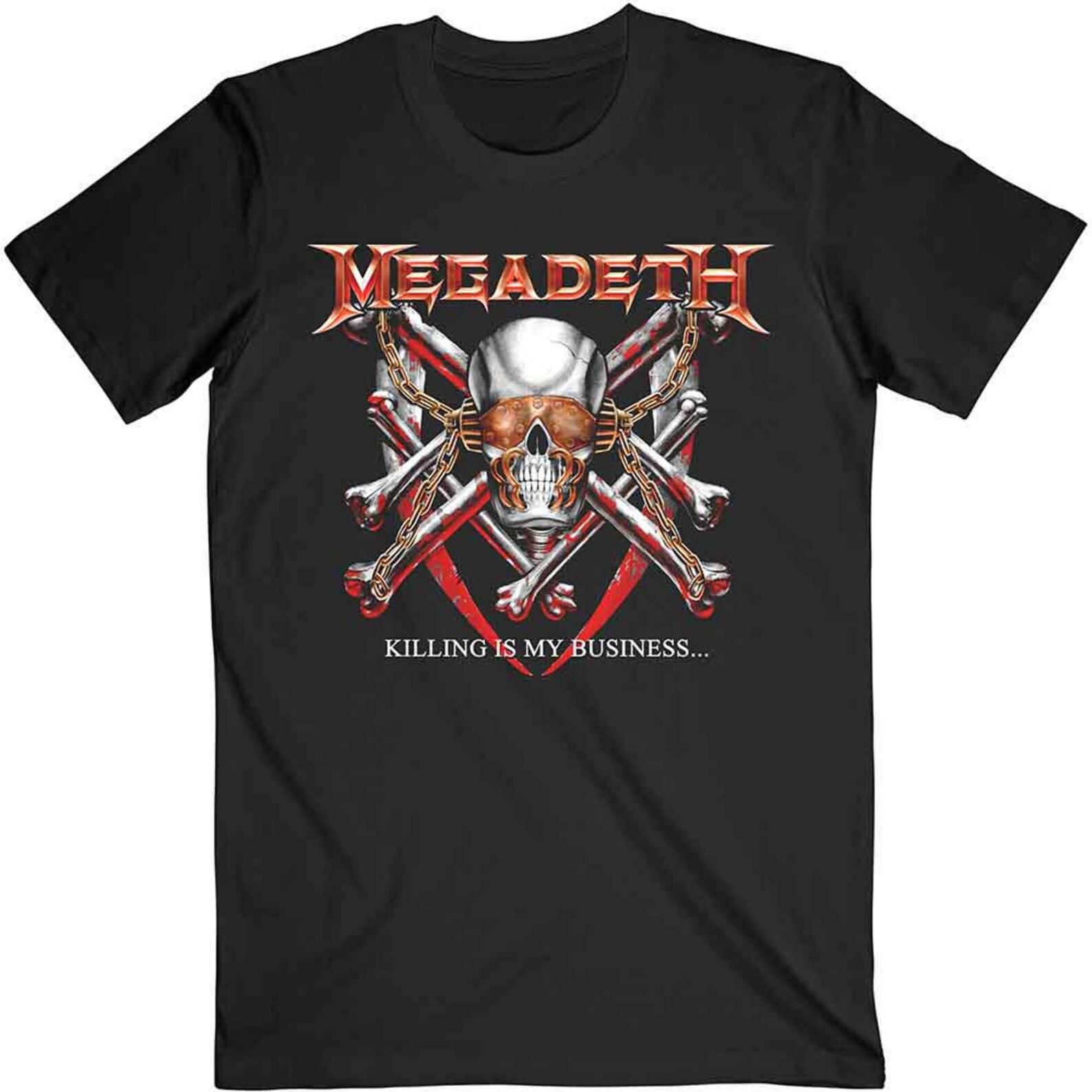 MEGADETH killing is my business back print track list Band T-Shirt 2XL