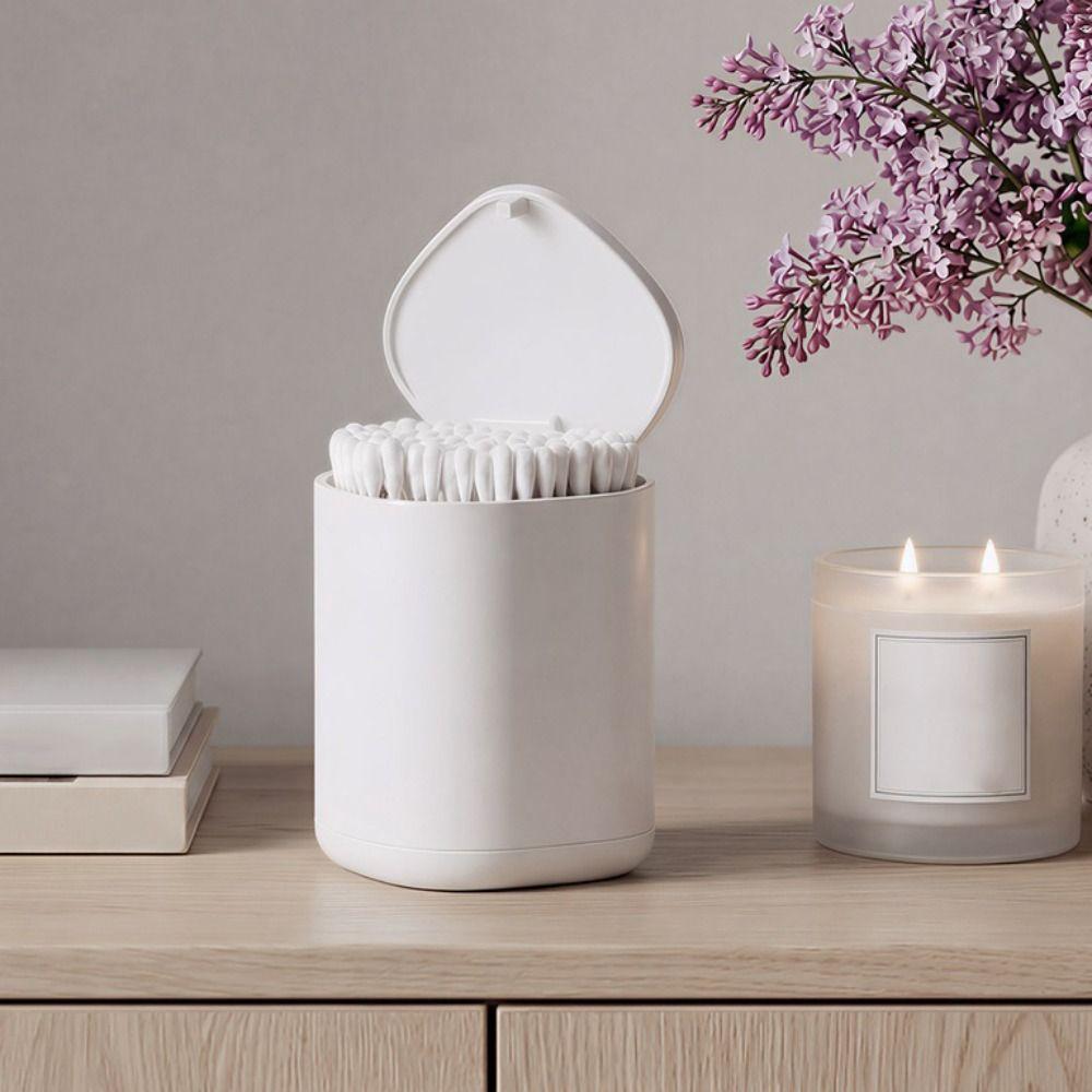 Push Type Cotton Swab Holder Automatic Lifting Plastic Toothpick Stand Restaurant Use
