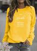 Women's Printed Letter Pattern Round Neck Hoodie