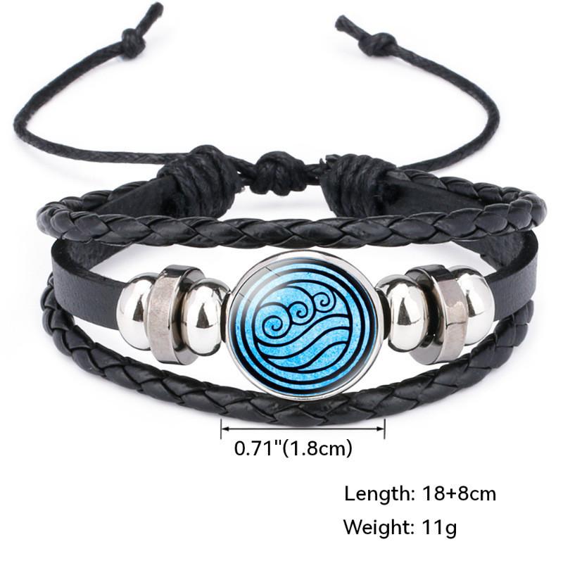 Unique Avatar The Last Airbender Time Gemstone Leather Bracelet Handmade Unisex