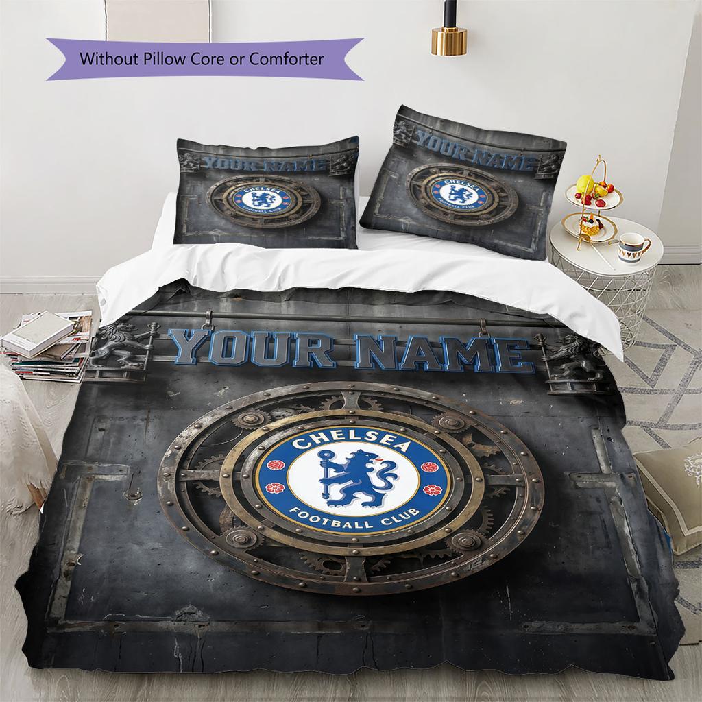 Custom Name,London Blues Chelsea Pattern Bedding Home Decoration Birthday Gift ( 1 Duvet Cover + 2 Pillowcase, Without Core),fan Merchandise.