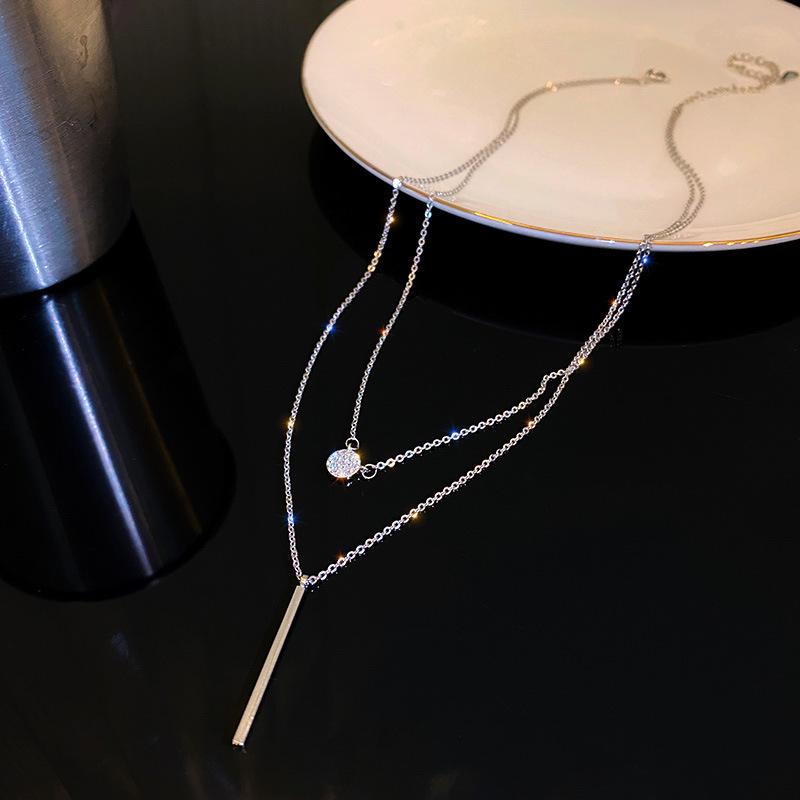 Korejský perlový náhrdelník pro ženy – elegantní řetízek klíční kosti z titanové oceli s designem lásky