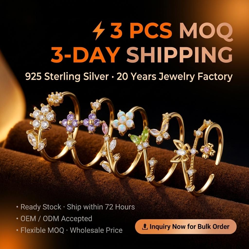 Damila in Stock 925 Silver 18K Gold Plated Plant Design Series Flower Butterfly Leave Stud Earrings for Women Gift