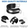 30Pcs Rubber Lined P Clips 6-45mm 304 Stainless Steel Bracket Clamp Pipe Wall Mounting Fix Fasteners for Wires Cable Clamp Clip