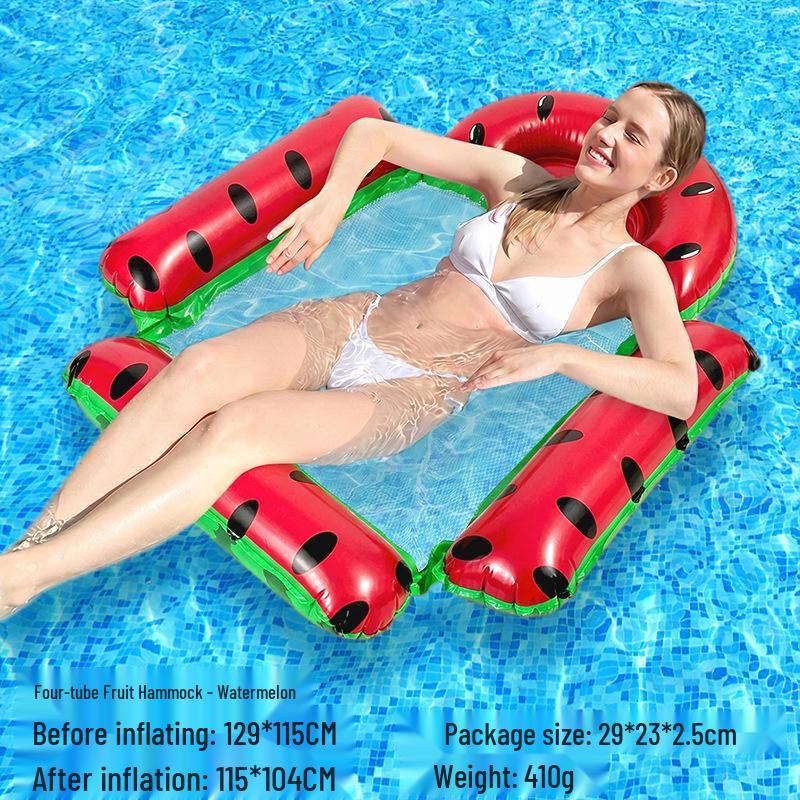 Tumbona Flotante Inflable Plegable Transfronteriza con Respaldo y Malla