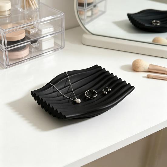 Drainage Soap Tray 3D Printed Dish, Minimalist Wave Design Bathroom Holder, Drying Rack Shower for Bathroom, Kitchen Sink, Vanity Countertop