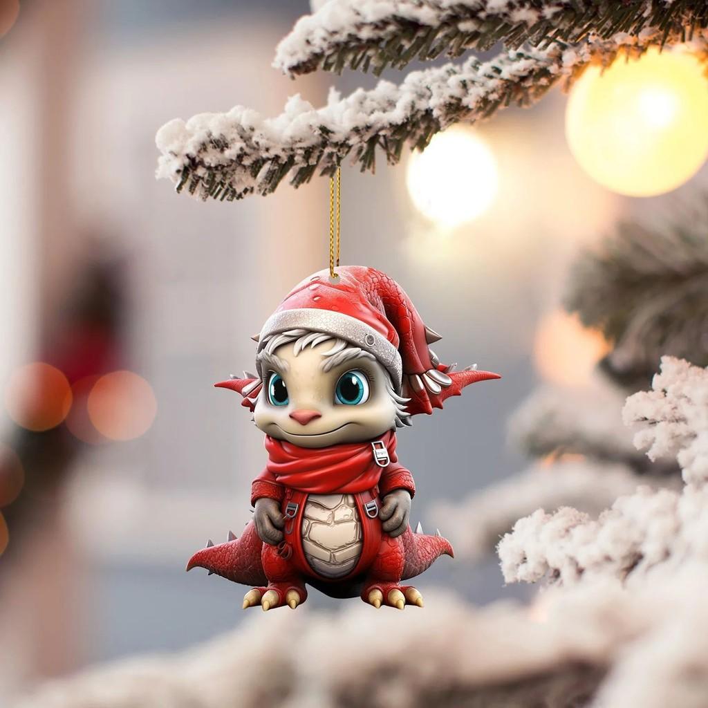 

Dragon Colorful Cute Christmas Ornament For Whimsical Tree And Fun Accessories Car червоний
