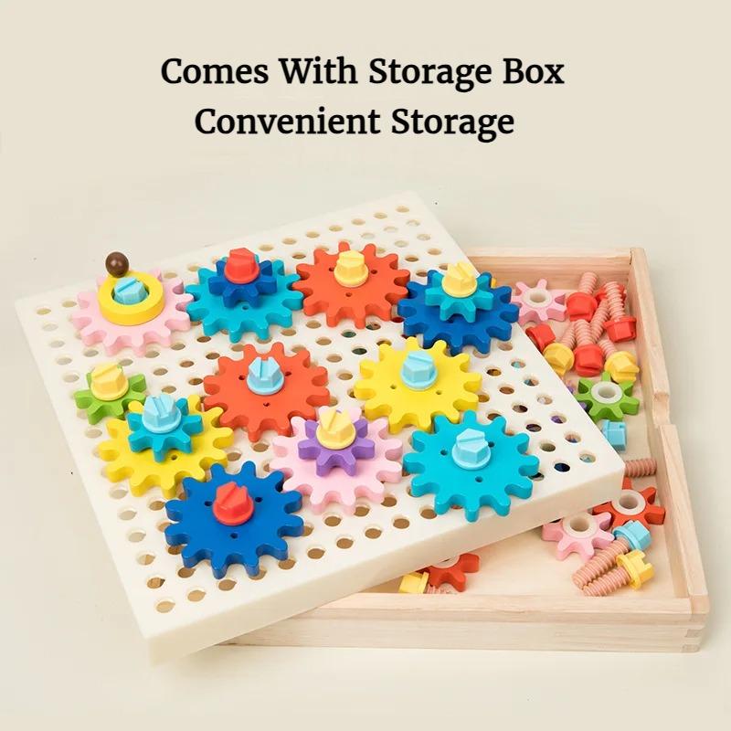 Montessori Early Education Cognitive Gear Game Rotation Exploration Mechanical Principles Training Hands-on Ability Puzzle Game