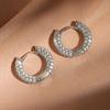ZAKOL New Unique Design Turquoise Zircon Hoop Earrings for Women Brilliant Cubic Zirconia Luxury Party Zircon