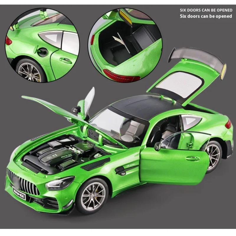 1/18 Scale BENZ AMG-GTR Cool Alloy Sports Car Model, Simulated Interior Details, Cool Lighting and Sound Effects, Exquisite Desktop Ornaments
