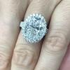 New Luxury Big Oval Cubic Zirconia Crystal Rings Women Wedding Accessories High-quality Silver Engagement Bands Jewelry