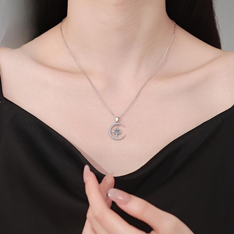 Elegant Crescent Star Pendant Necklace, Suitable for Daily Wear At Parties and Weddings, Bridesmaids' Mother's Day Birthday