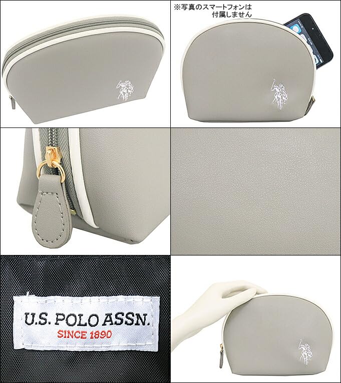 POLO POLO Small items Light gray PU leather round mini pouch for women [U.S. ASSN.] U.S. ASSN. (pouch) USPA-2637 [Brand] [Product]