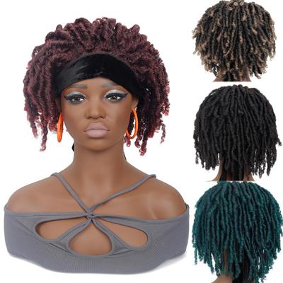 Wigs For Black Women Short Afro Bouncy Kinky Curly Hair Headband Wig Synthetic with Attached Headbands Cosplay Halloween Daily Use