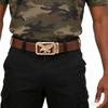 Genuine Leather Men's Belt Golden Silvery Automatic Eagle Buckle Waistband for Man High Quality Designer Male Waist Strap 3.5CM