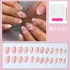 24pz Adesivi per Unghie in Gel 3D Ovali Corti, Crea Nail Art Fiore di Perla, Unghie Finte Acriliche French, Misura Corta Perfettamente Adatta Fal