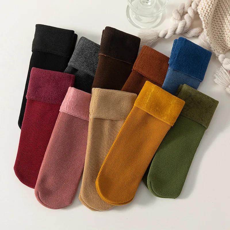 Women's Thicken Thermal Socks Snow Stocking Winter Warm Cashmere Socks Velvet Wool Self-Heating Boot Home Sleeping Socks