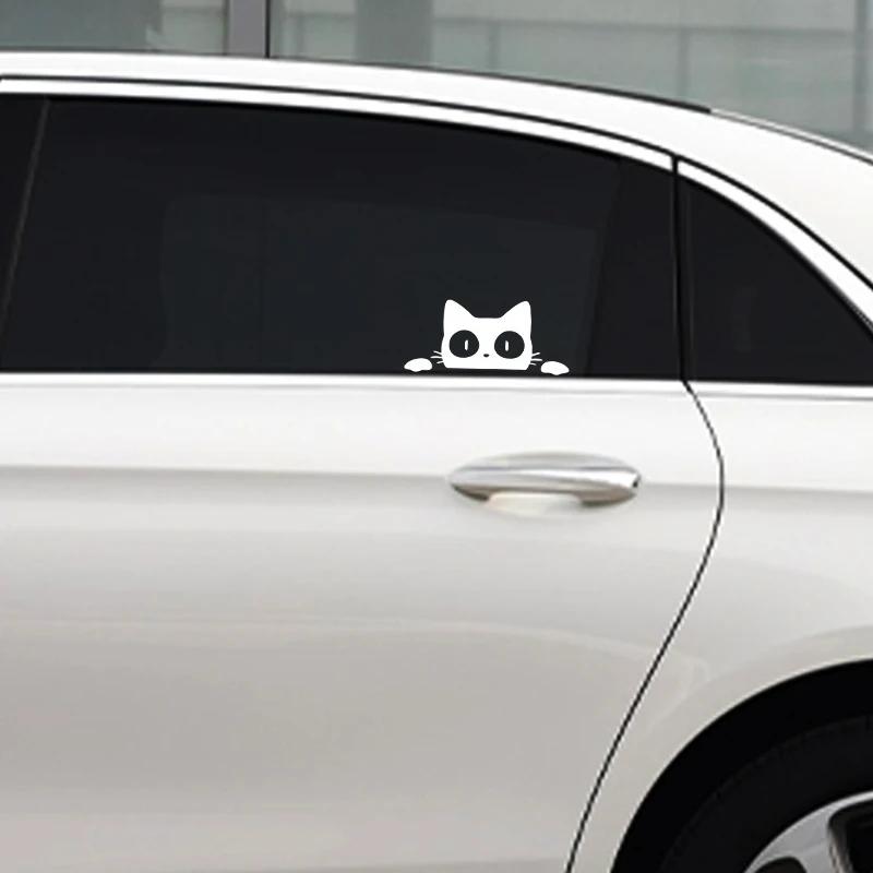 15*6.6CM Cute Universal Surprise Cat Peeking Sticker Funny Vinyl Decal Car StylingDecoration Accessories