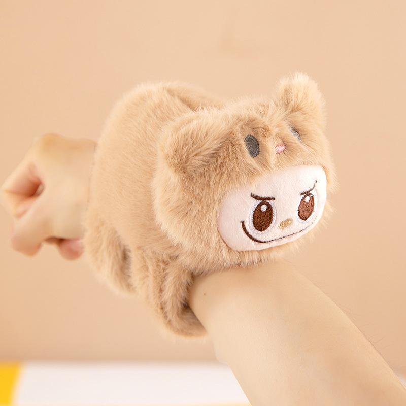Brățară Minunată Kawaii Labubu Animal Slap Snap Wrap Labubu Pluș Inel de Mână Brățară Jucării pentru Copii Cadou de Ziua de Naștere