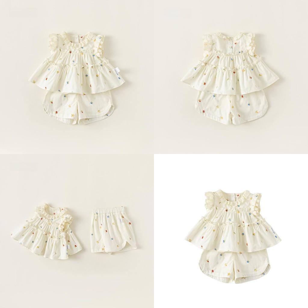 Girl Summer Dress Set With Cotton Fabric And Lace Detail For Toddler Girls 3 To 8 Years