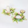 Easter Egg Candle Rings Holder Wreaths with Daisy Flower Spring Egg Artificial Farmhouse Wreaths Berry Candle Rings Table Decor