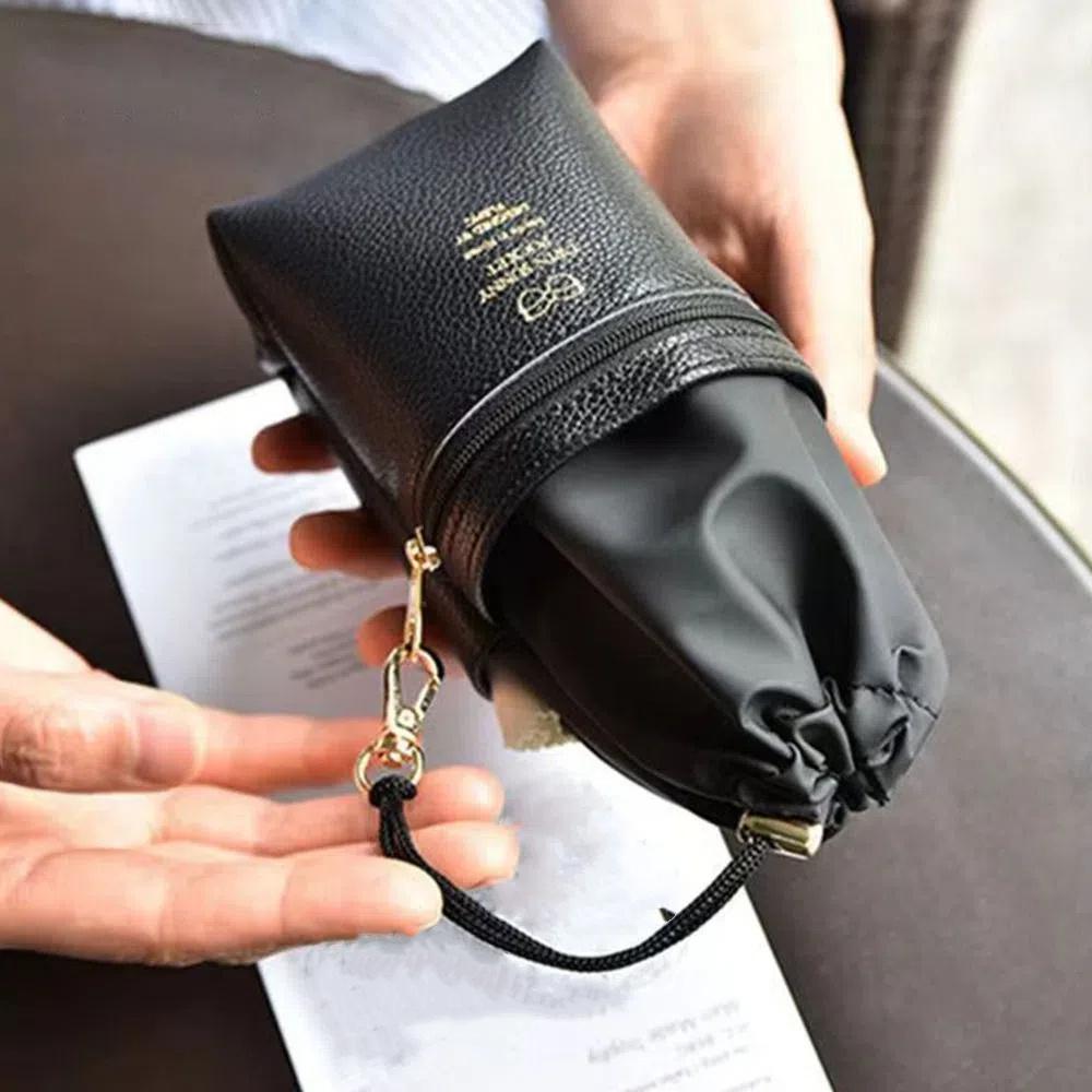 1PC Double Layer Glasses Case Soft Leather Zipper Sunglasses Pouch Waterproof Drawstring Eyeglasses Storage Bag Eyewear Case