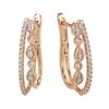 New  Rose Gold Women Drop Earrings Creative Geometry Symmetry Natural Zircon Earrings High Quality Daily Fine Jewelry