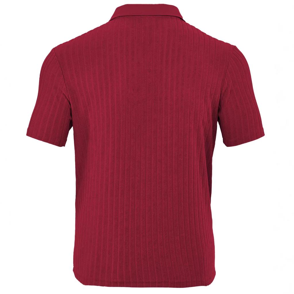 Europäische und amerikanische Herrenbekleidung Sommer TK neu lässiges atmungsaktives Frottee-Jacquard-Hemd mit Kragen, gestreift, kurzärmelig für Herren