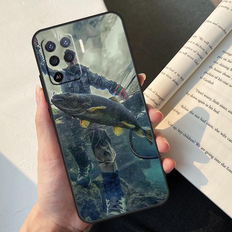 Fish Fishing Case For Oppo A58 A98 A78 A18 A38 A60 A80 A40 A77 A57 A17 A74 A54 A94 A96 A76 A16 A15 A5 Pro