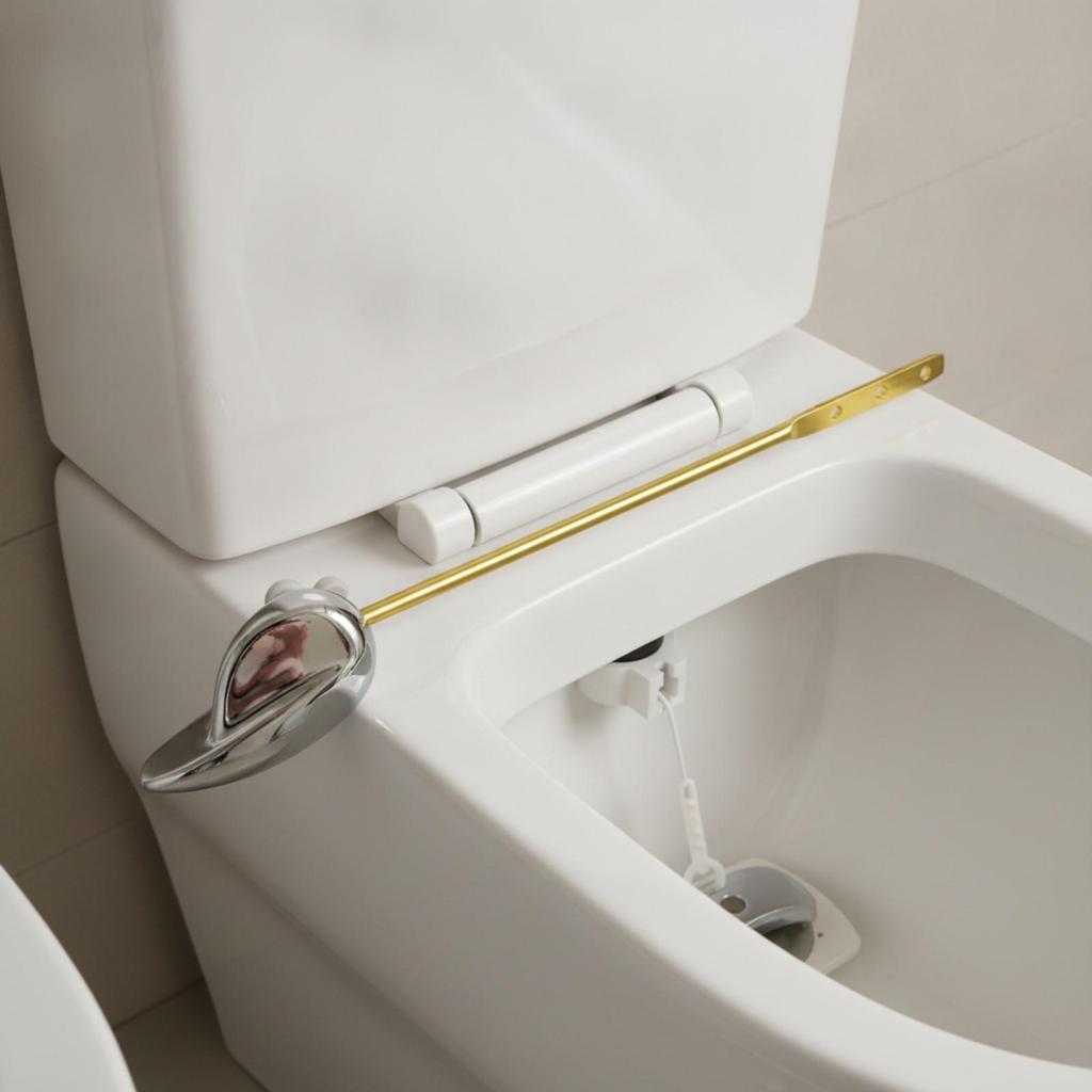 Toilet Flush Handle | Polished Chrome Finish, Tank Lever with Metal Rod,